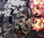 Armored Titan hit by Thunder Spears